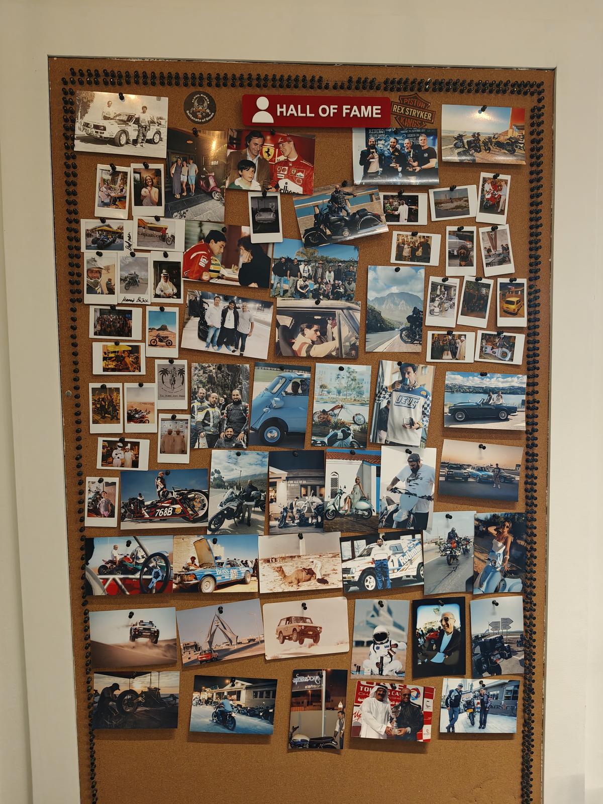 Bikers Cafe ‘Hall of Fame’ board.