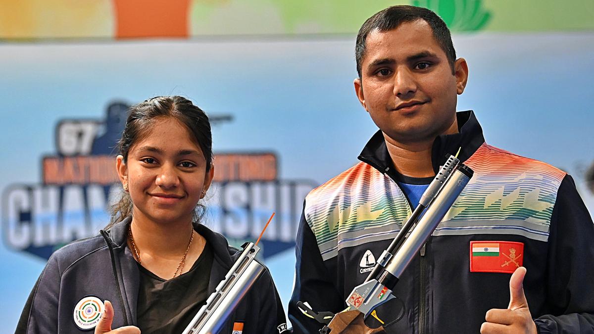 National shooting championship | Ravinder and Sejal win mixed air pistol gold for Army