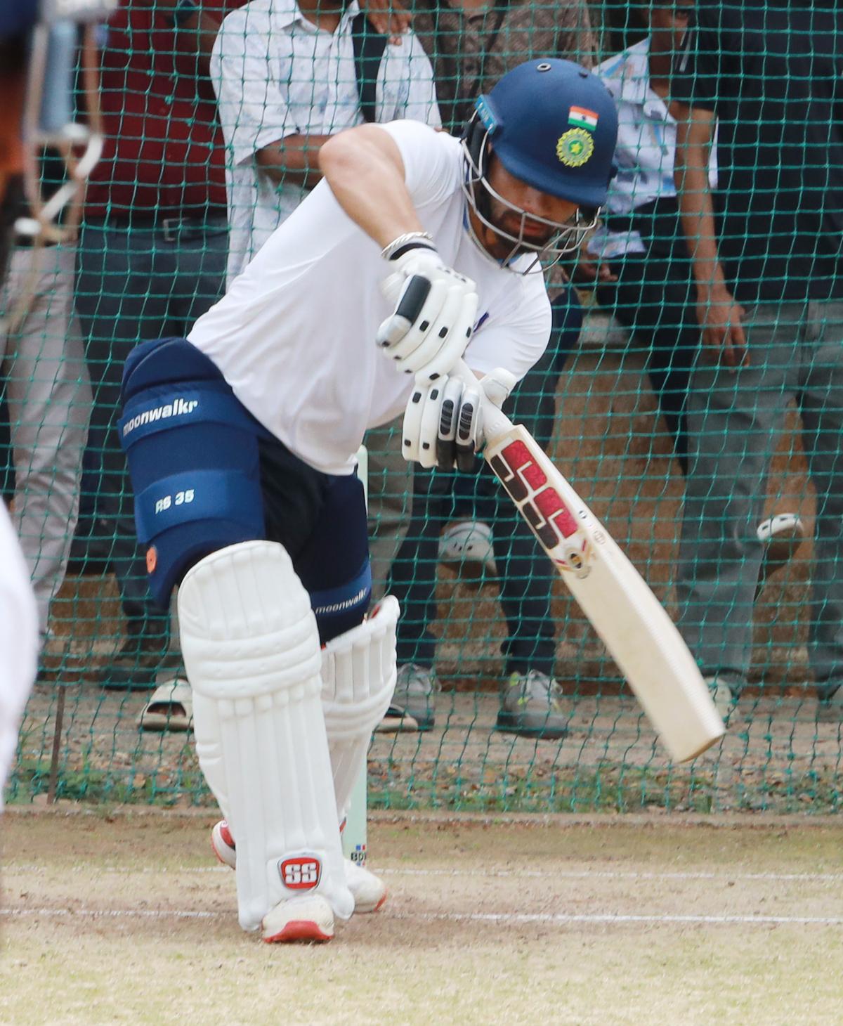 Rinku SIngh batting in the nets ahead of the Kerala-Uttar Pradesh Ranji Trophy cricket match at the SD College ground, Alappuzha, on Thursday, January 4, 2024.