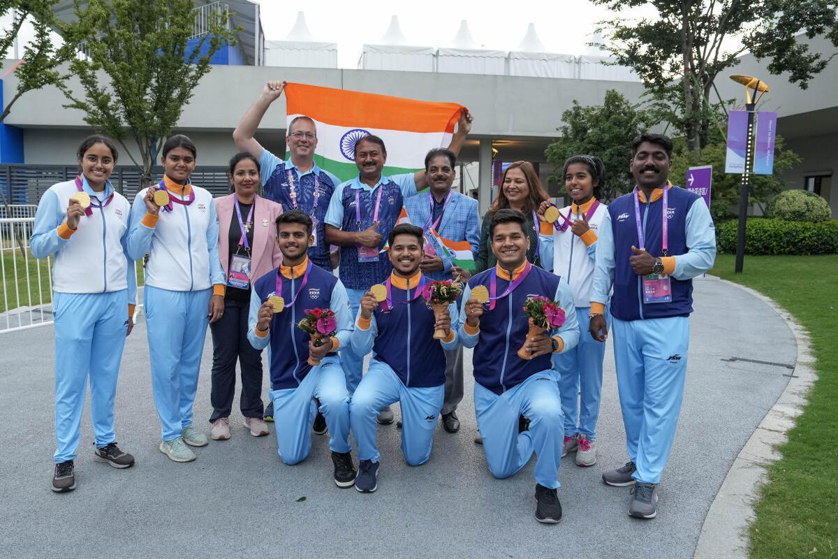 Indian compound archers clean swept all five gold medals in their category with Jyothi Surekha Vennam and Ojas Pravin Deotale emerging as the women’s and men’s individual champions, respectively. Abhishek Verma won the silver in the men’s individual category while the 17-year-old Aditi Swami clinched a bronze in women’s. India also won gold medals in the men’s, women’s and mixed team compound events at Asian Games 2023. Jyothi Surekha Vennam and Ojas Pravin Deotale won three golds each. |