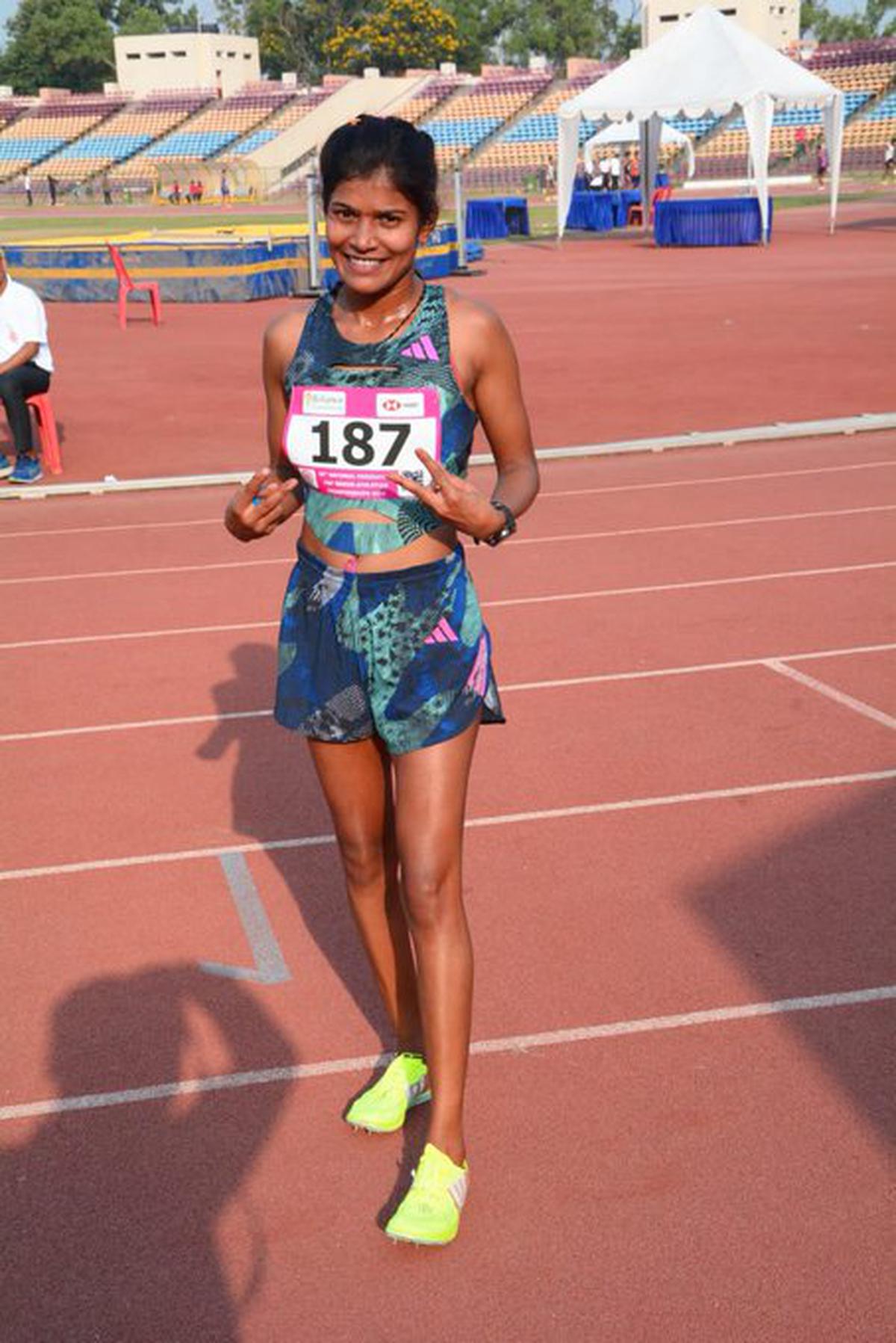 Sanjivani Jadhav, the women’s 10,000m winner. 