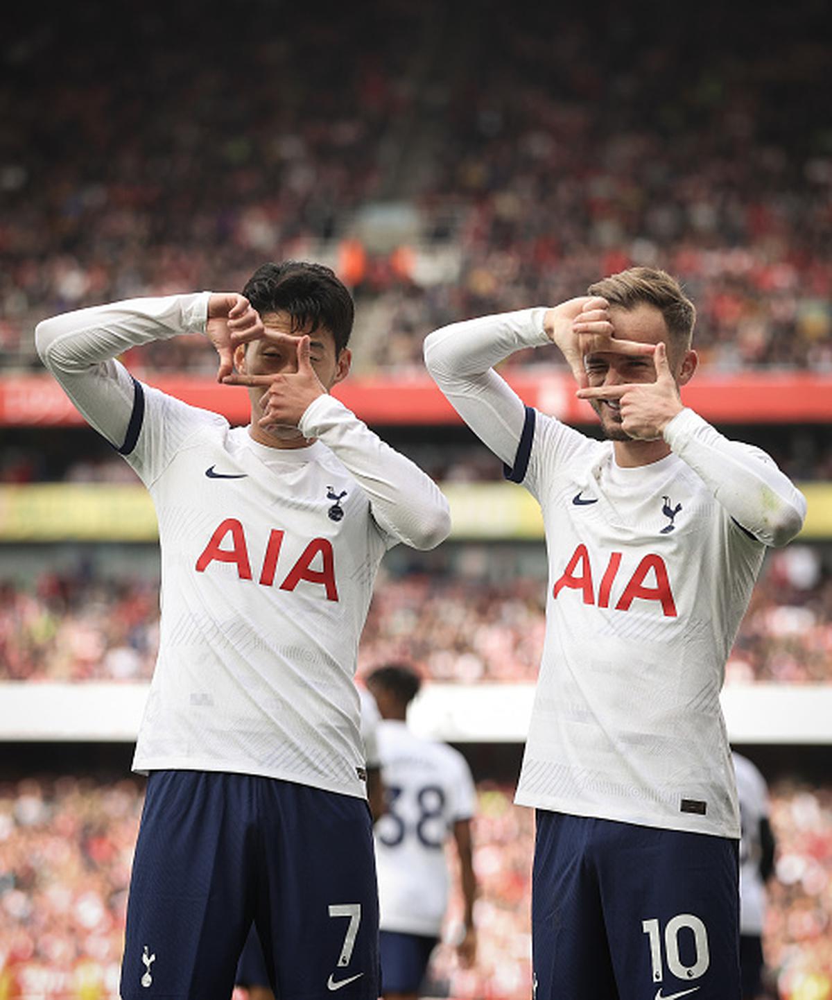 Partners in mime: The combination of Son’s elite movement and new signing James Maddison’s creative passing is a match made in heaven.