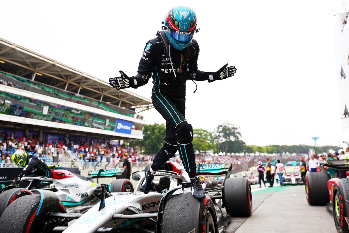 A quick study: Russell adapted immediately to the Mercedes car, finishing ahead of illustrious teammate Lewis Hamilton in the drivers’ standings. Photo credit: Getty Images