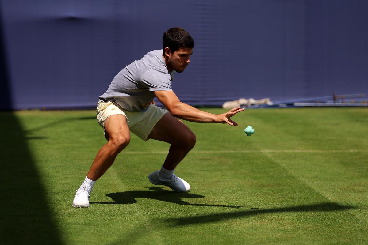 Honing his craft: Aware of how important it is to move well on grass, the Spaniard has worked tirelessly to adapt his footwork to the surface. | Photo credit: Getty Images