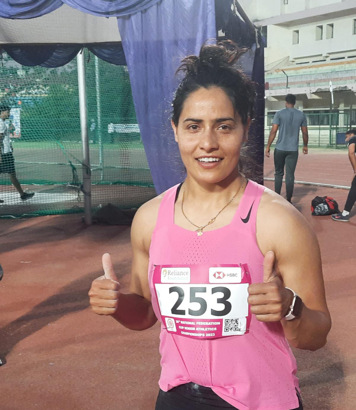 On top: National javelin throw record holder Annu Rani, back from Germany where she now trains, was experimenting with her technique and won the gold comfortably. 