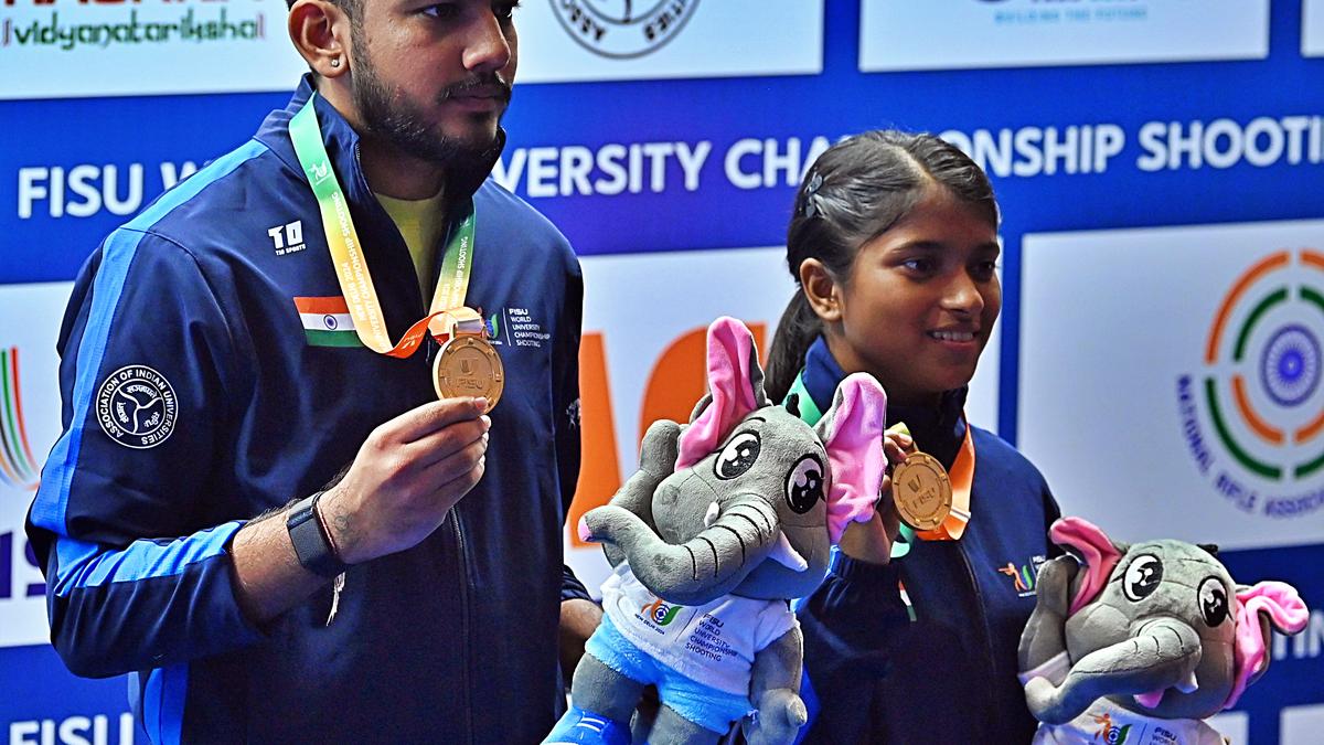 SHOOTING | Aishwary Tomar and Sanjeeta Das snatch mixed air rifle gold from the Koreans