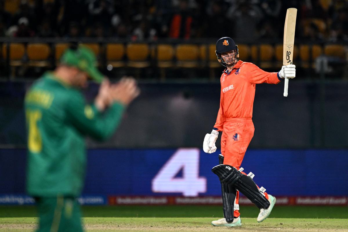 Stepping up: Edwards was the Player of the Match in the stunning World Cup upset win over South Africa. He top-scored with 78 not out and held three catches behind the stumps. | Photo credit: Getty Images
