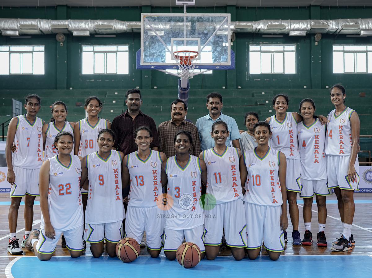 The Kerala team which won the women’s crown in the South Zone senior basketball championships in Puducherry on Friday