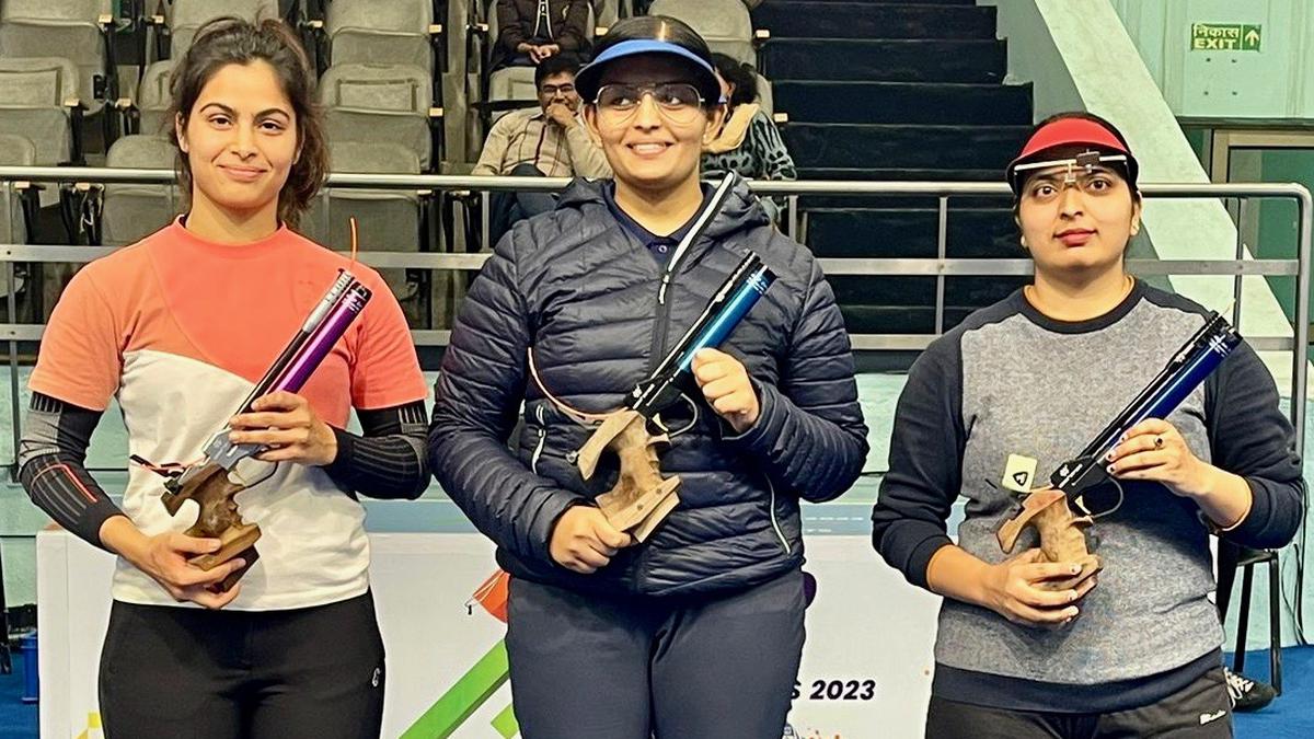 Divya sparkles in the air pistol final