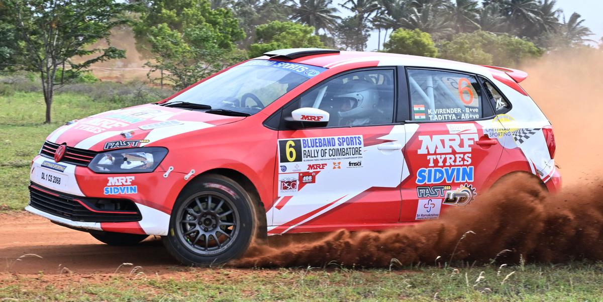 Himachal’s Aditya Thakur and his co-driver Virender Kashyap of Chettinad Sporting blazing to glory on day one of the FMSCI INRC for four wheelers