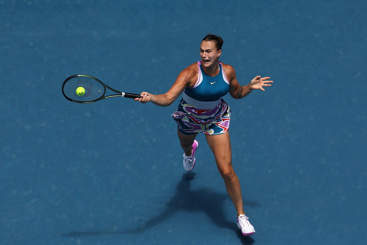 First-strike tennis: At her best, Sabalenka overwhelms opponents with her crushing forehand. Photo credit: Getty Images