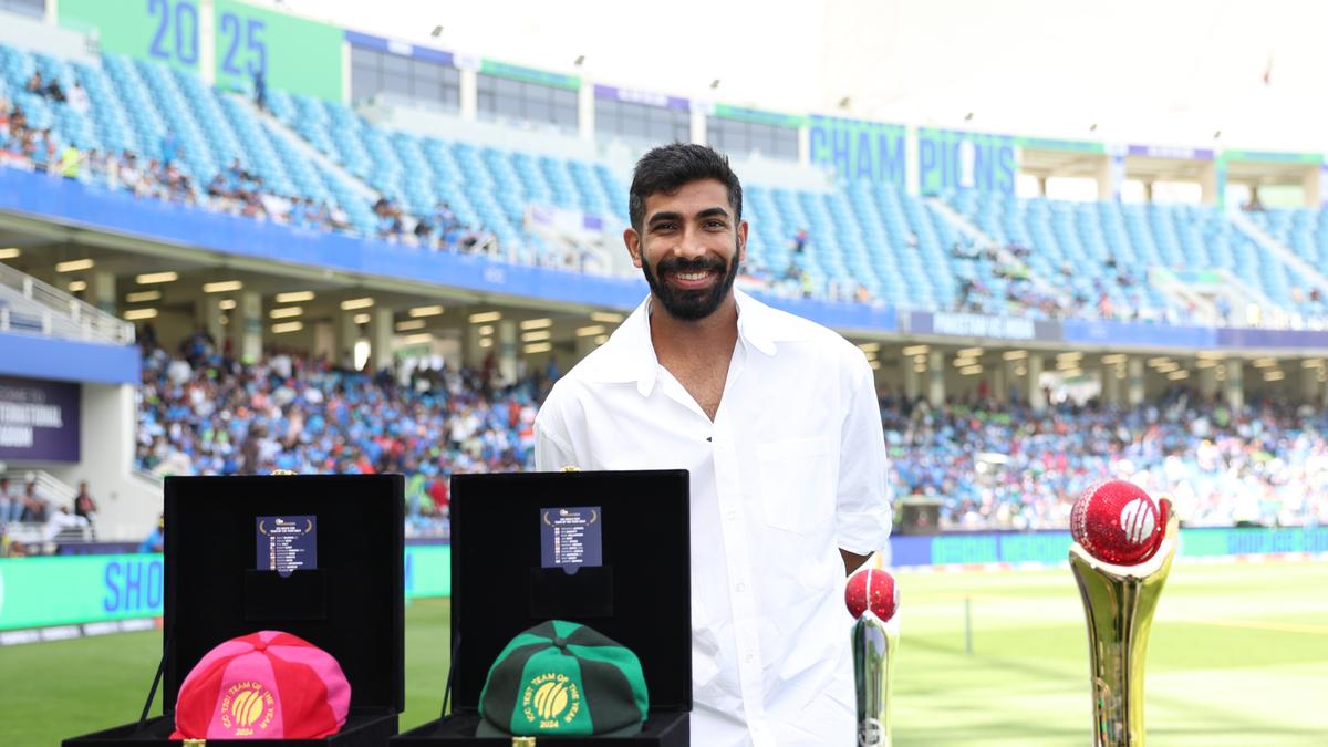 Jasprit Bumrah receives his ICC awards for 2024 during India-Pakistan match in Champions Trophy