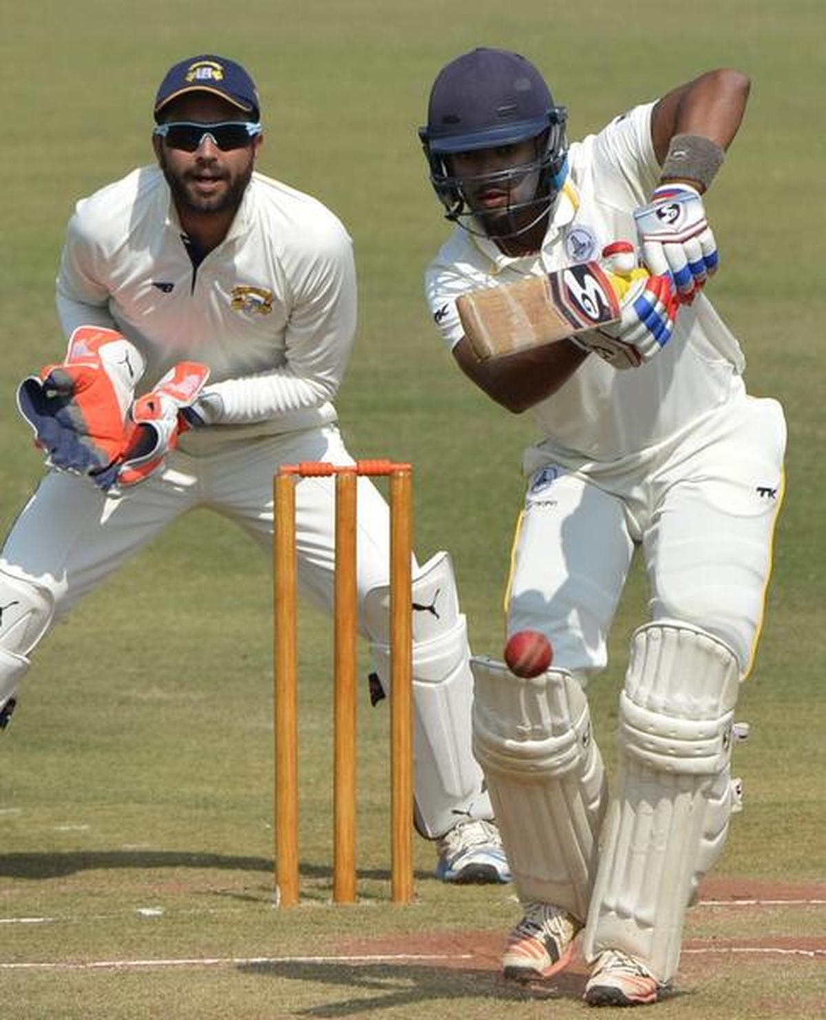 Ranji Trophy Kaushik Gandhi takes day’s honours The Hindu