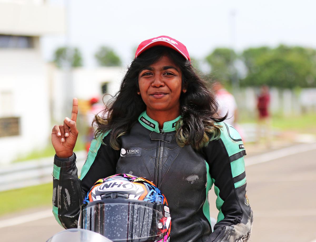 Lani Zena Fernandez, the winner of the girls (Stock 165cc) race. 