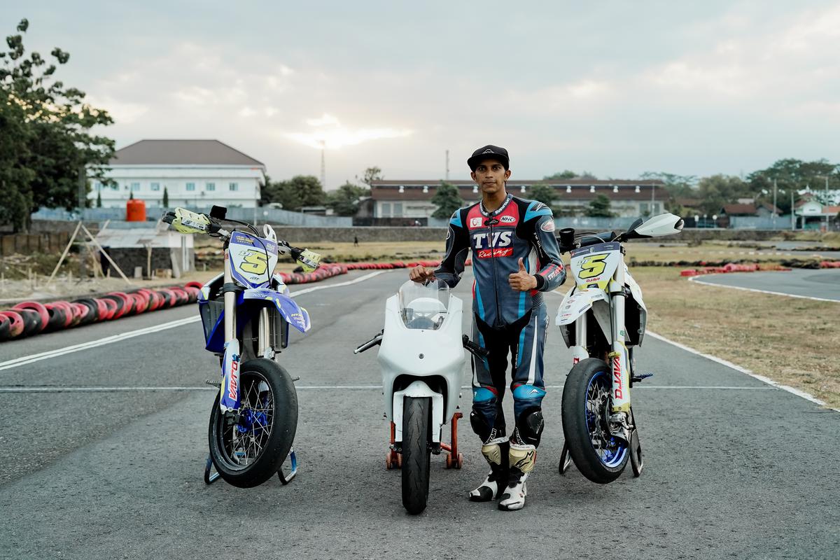 Ahamed in Yogyakarta, Indonesia, training for the Moto3 race in India.