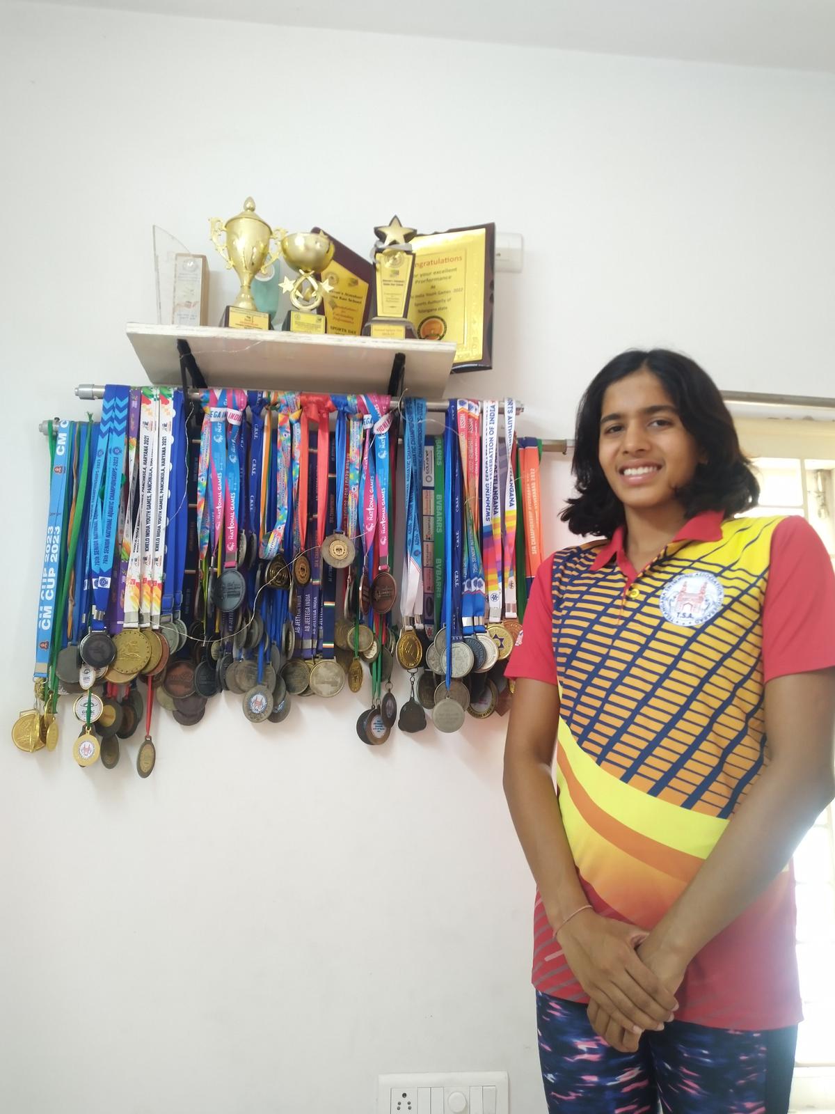 Set for bigger things: Vritti Agarwal with her rich collection of medals.