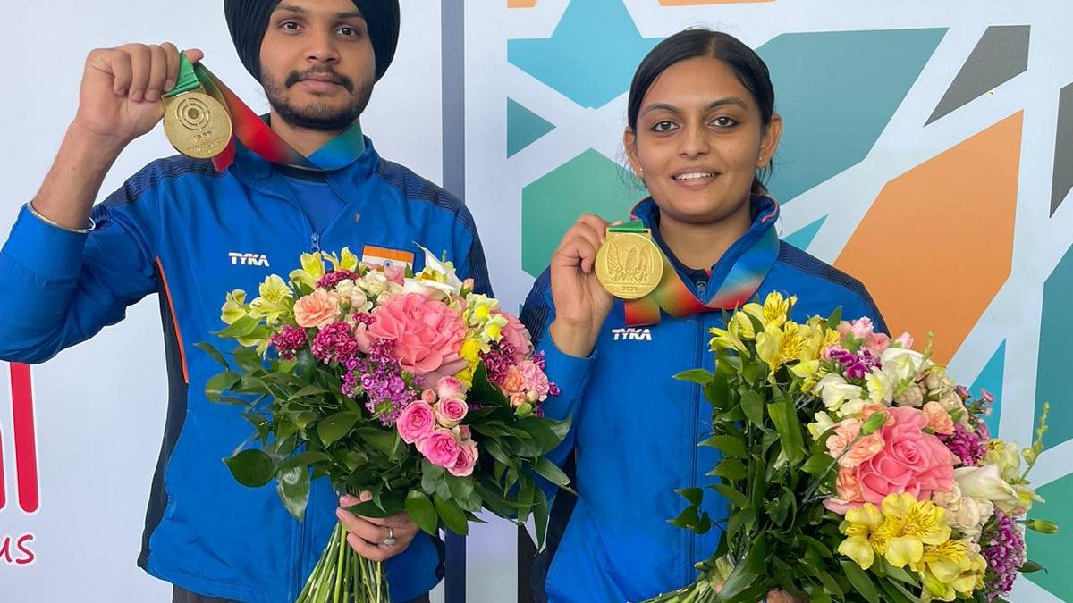 Sarabjot and Divya win mixed air pistol gold in Baku WC