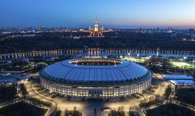 Luzhniki Stadium, Moscow, Russia. 1st July, 2018. FIFA World Cup Football,  Round of 16, Spain versus Russia; The teams take to the field Credit:  Action Plus Sports/Alamy Live News Stock Photo - Alamy