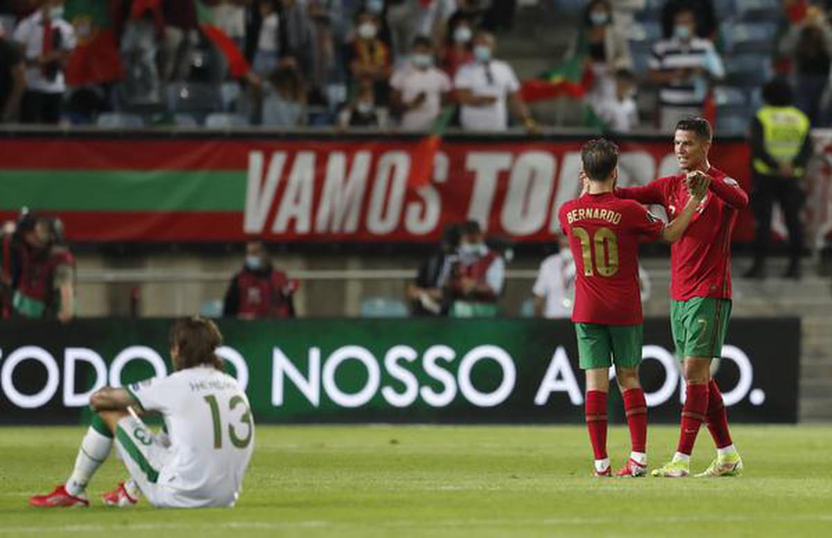 Ronaldo breaks men's scoring record with 2 goals for Portugal against  Ireland - The Hindu