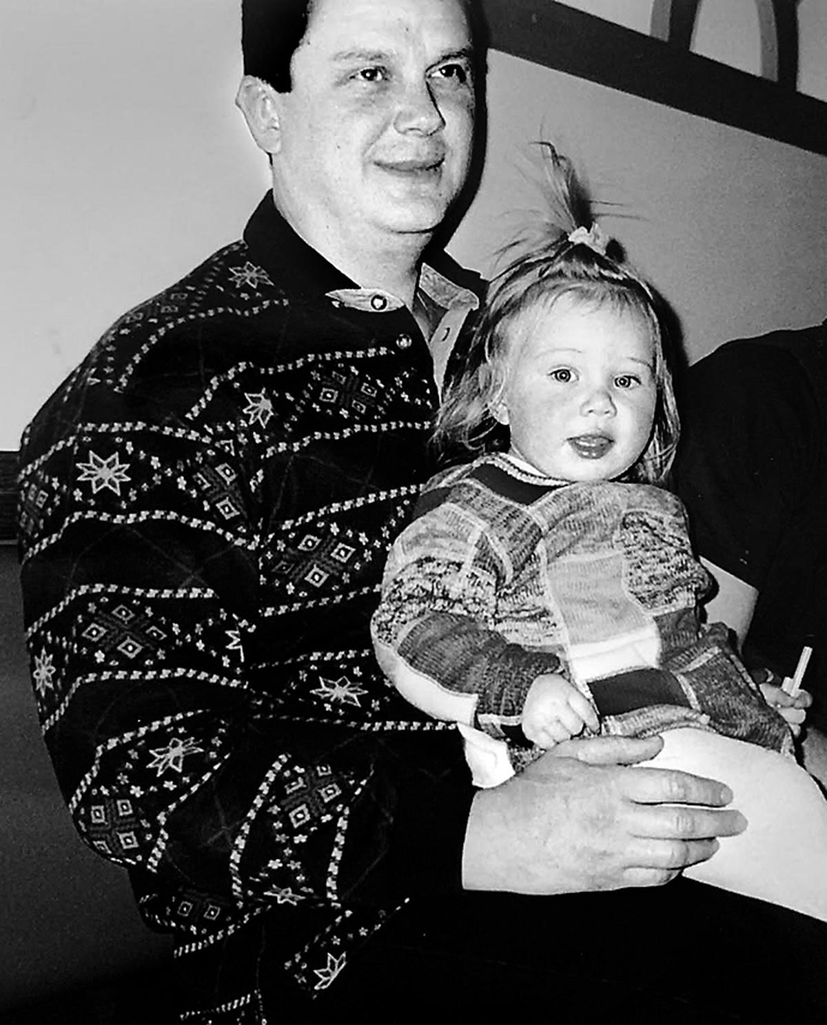 Anisimova with her father.