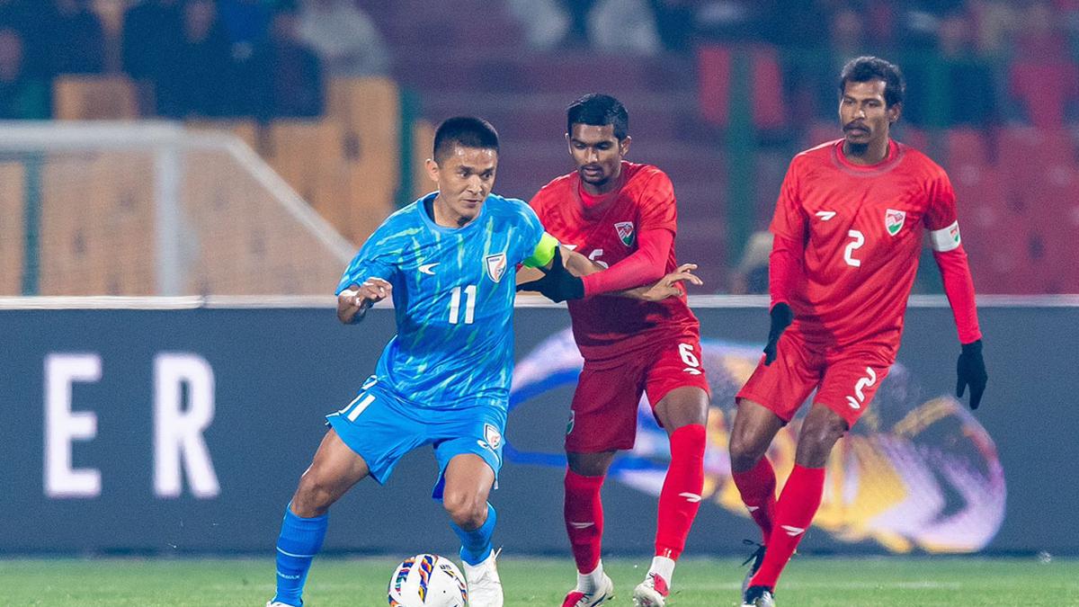 Comeback man Chhetri scores on return as India blanks Maldives