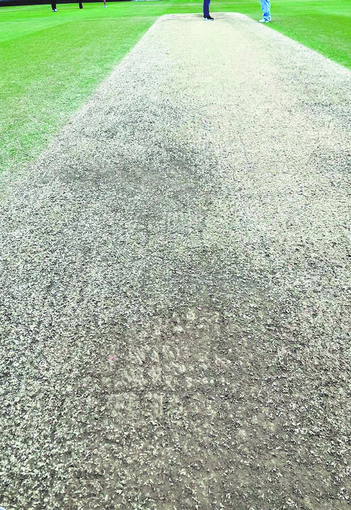 The final day Headingley pitch. The final day Headingley pitch.