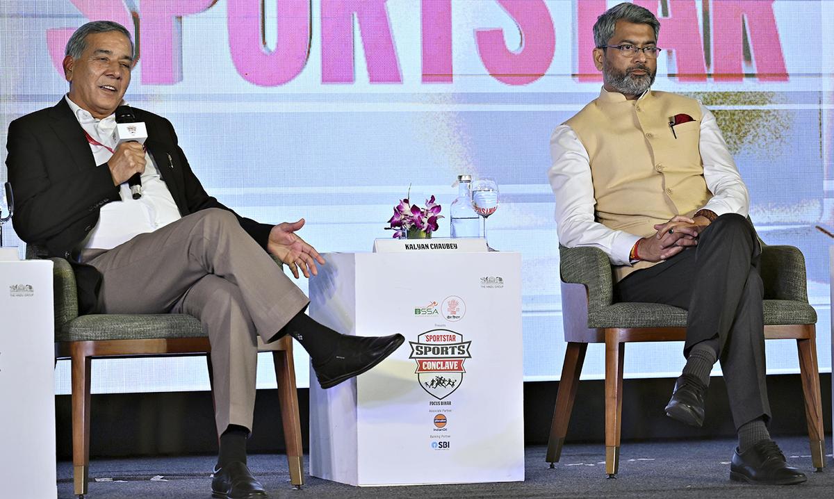 Taking note: Pramod Kumar and Kalyan Chaubey during the conversation.