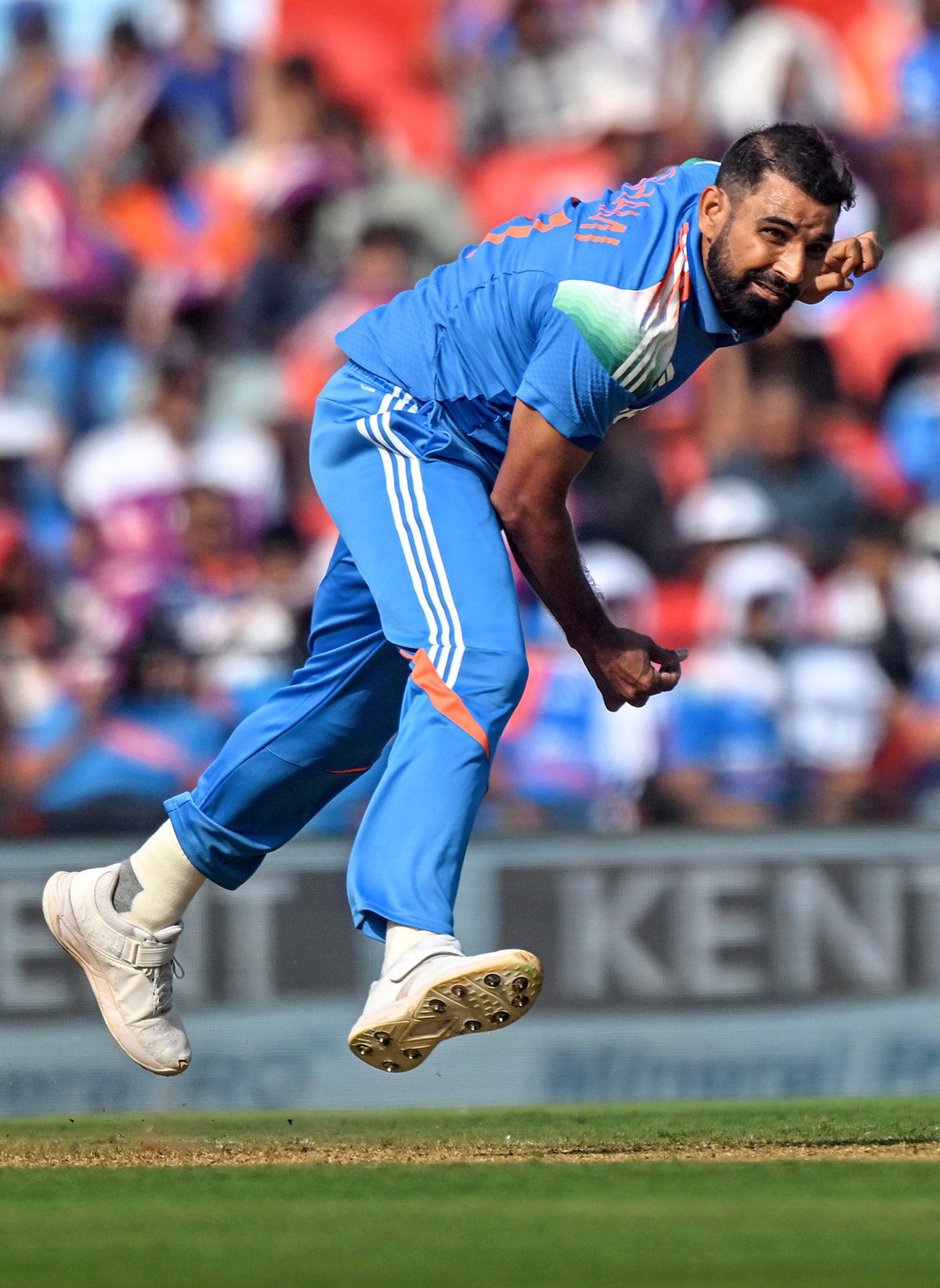 India’s Mohammed Shami in action during the first ODI match against England, at Vidarbha Cricket Association Stadium in Nagpur, on Thursday, Feb. 06, 2025. 