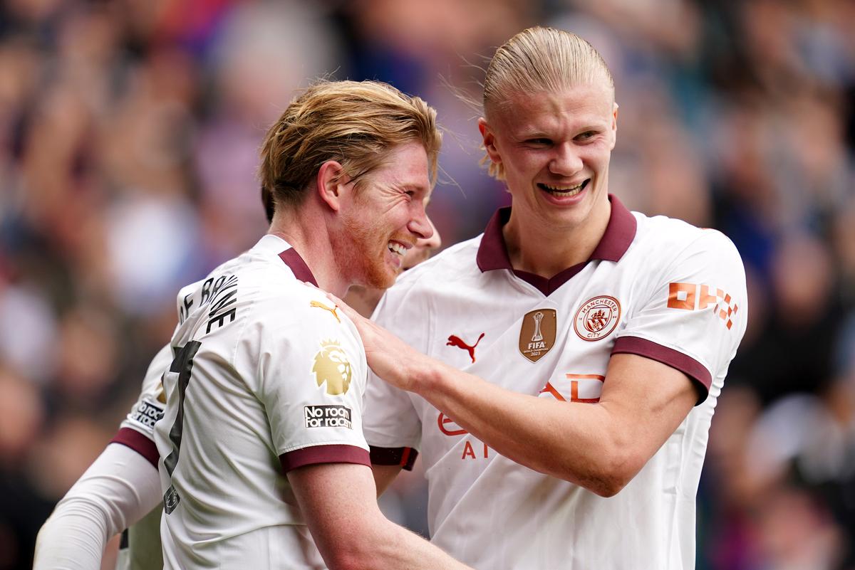 Inevitable tag-team: With Kevin De Bruyne supplying Haaland with ammunition, City remains on course for an unprecedented fourth successive Premier League crown. | Photo credit: Getty Images