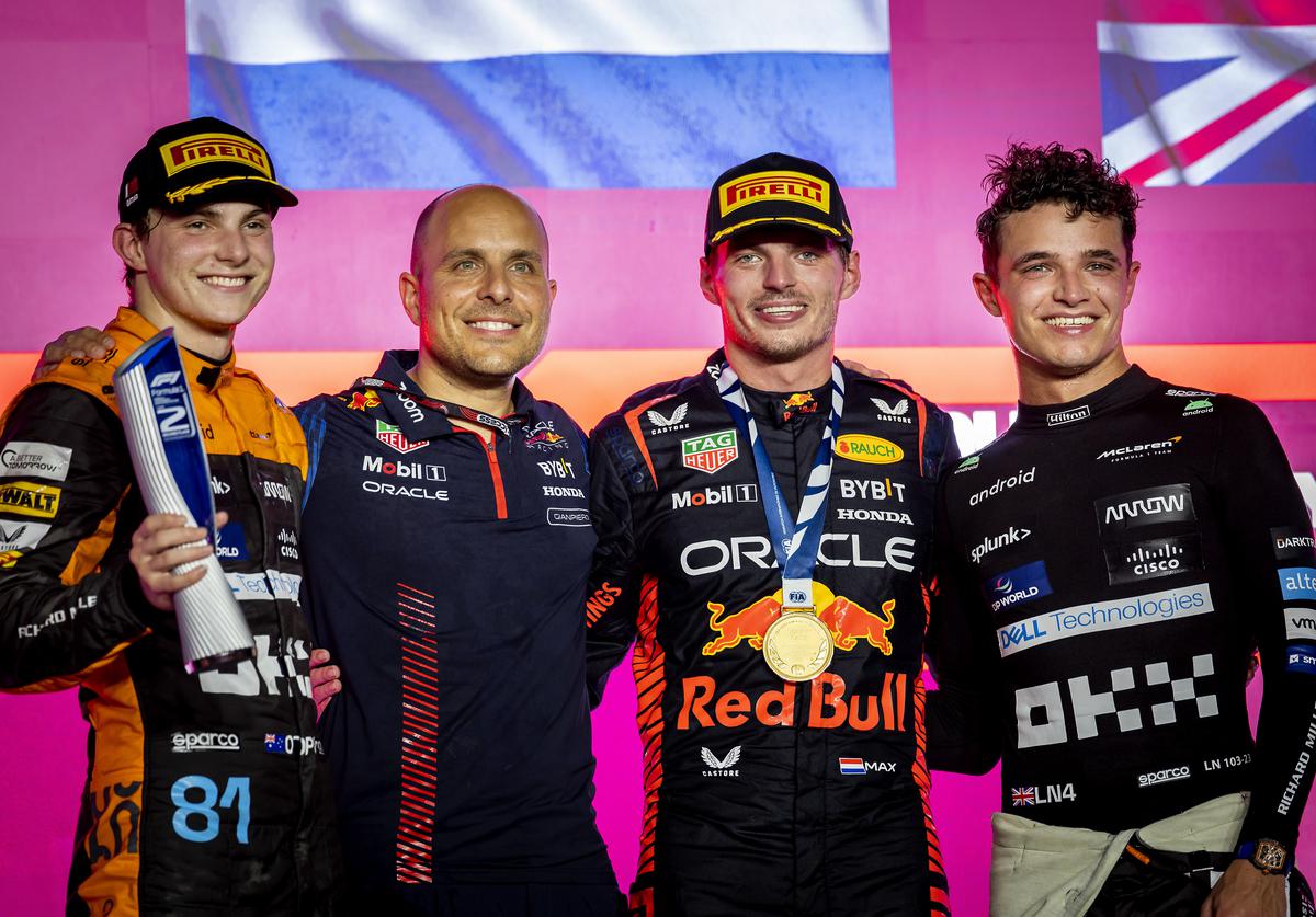 Fascinating dynamic: In Lando Norris (extreme right) and Piastri (extreme left), McLaren has an excellent driver pairing — Max Verstappen called it the best on the grid. The relationship between the prodigiously talented teammates will make for interesting viewing. | Photo credit: Getty Images