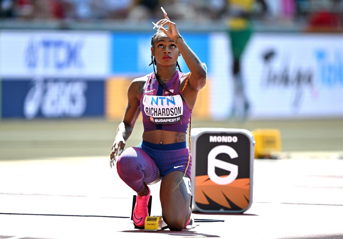 Nailing the sprints: In addition to winning the blue riband 100m event, the 23-year-old anchored the American women’s team to gold in the 4x100m relay and took bronze in the 200m. | Photo credit: Getty Image