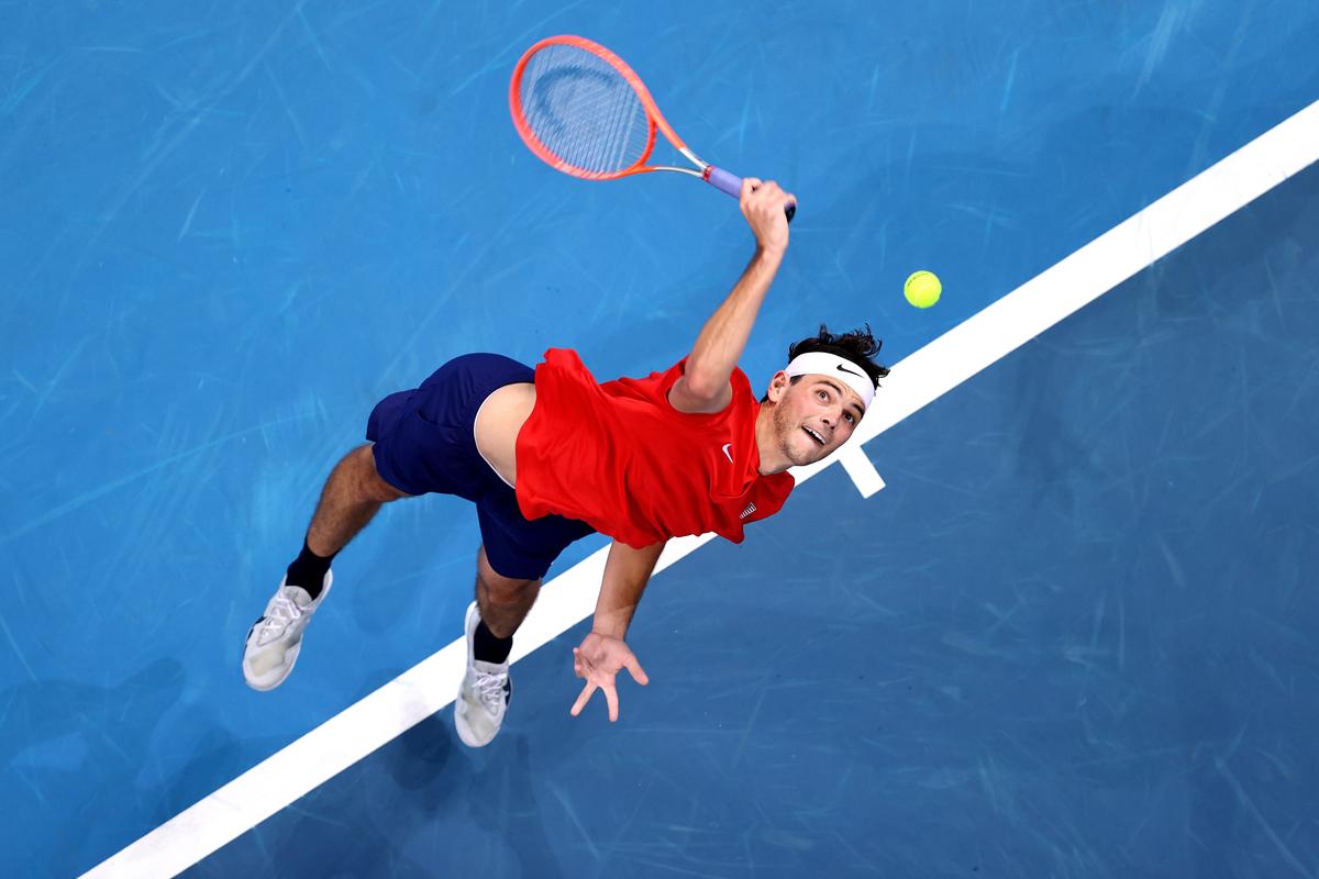 The big game: At 6’5”, the American is armed with a powerful serve and forehand — not uncommon at the elite level but enough to work with. | Photo credit: Getty Images