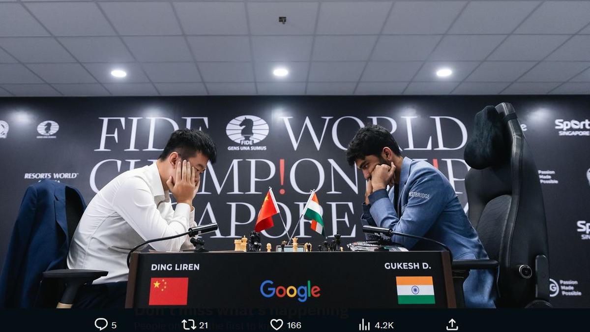 World Chess Championship 2024: Indian Grandmaster D. Gukesh vs defending champion and China’s Ding Liren sixth game