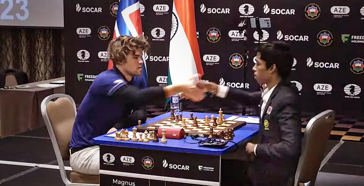 chess24.com on X: After 4 draws, Praggnanandhaa takes the lead against  Caruana and is now just a draw away from a #FIDEWorldCup final against  Carlsen!  / X