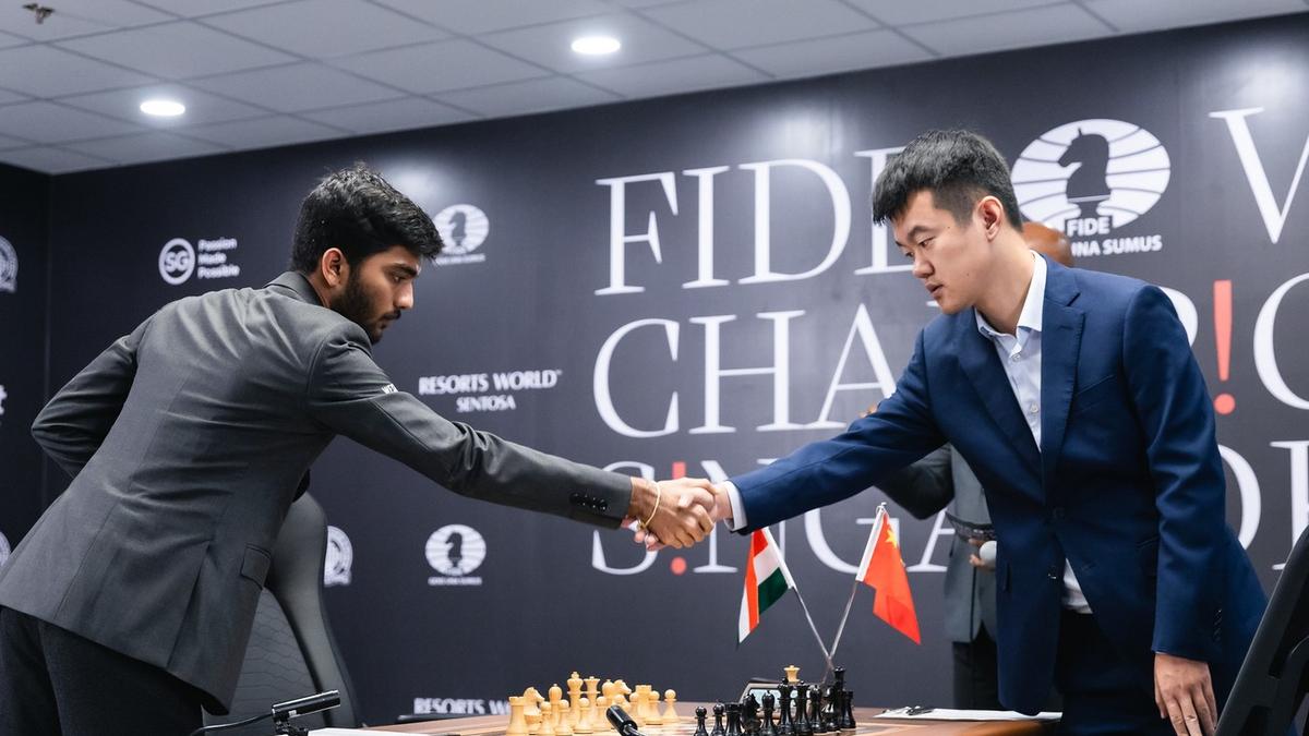 FIDE World Chess Championship 2024: Game 7 Indian Grandmaster Gukesh vs defending champion Ding Liren in Singapore on December 3 2024