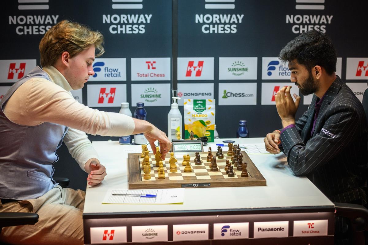 World Champion D. Gukesh succumbed to Germany’s Vincent Keymer. Photo: Special Arrangement