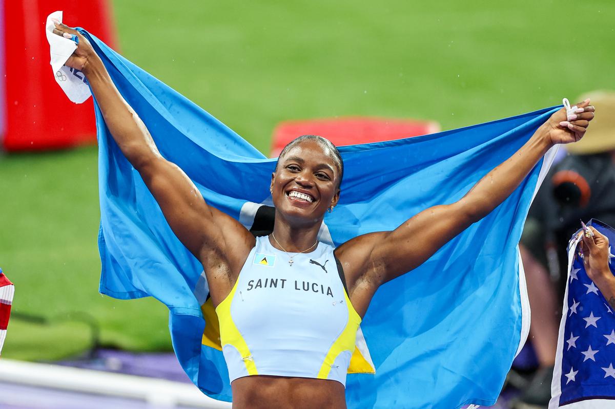 Island icon: Having put St. Lucia on the world athletics map, Alfred says she is ‘honoured just to be an ambassador for my country’. | Photo credit: Getty Images