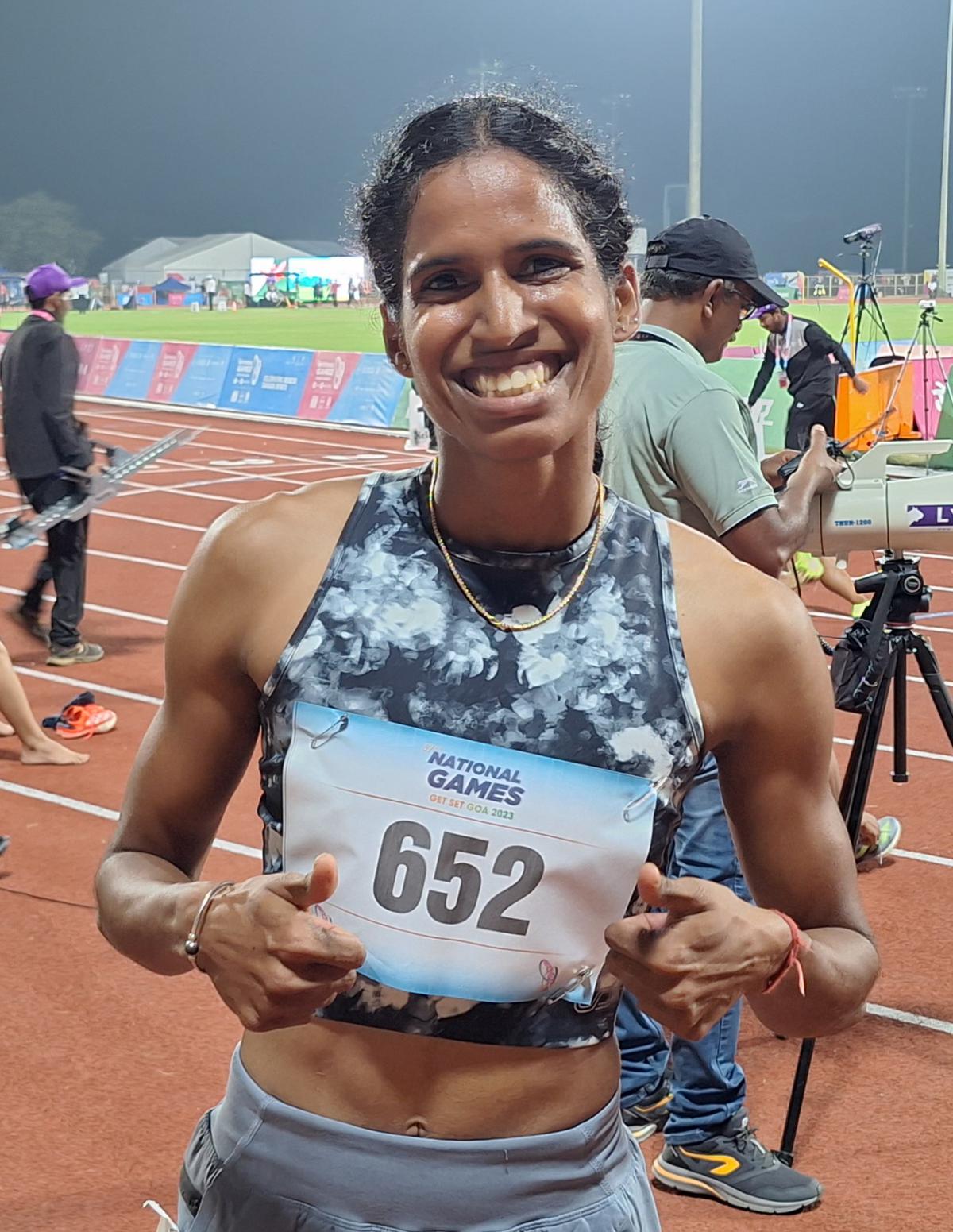 Tamil Nadu’s Vithya Ramraj who won the women’s 400m gold comfortably. 