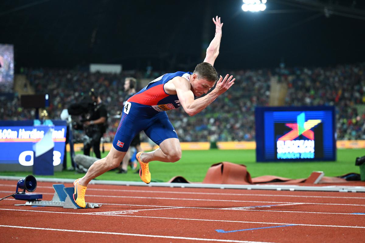 Changing the game: Starting fast is central to Warholm’s approach to the 400m hurdles, which differs from the conventional method of building rhythm through a race and finishing it quicker than you started. | Photo credit: Getty Images