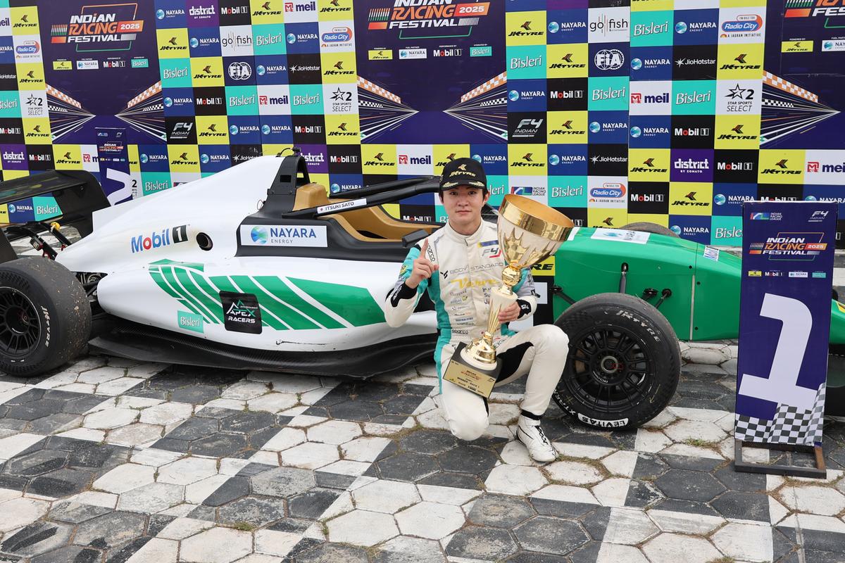 Japan’s Itsuki Sato, the winner of the F4 India race