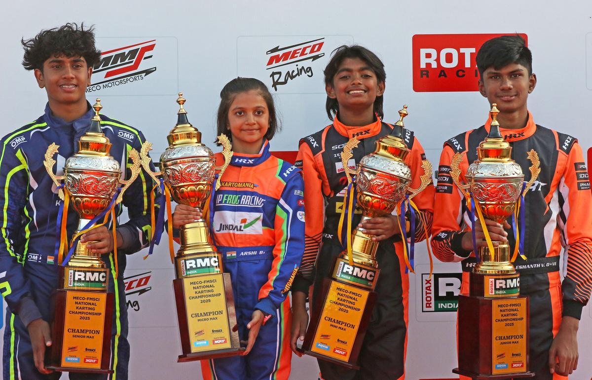 The champions: Madesh (senior), Arshi (Micro), Preetham (mini) and Vengatesan (junior).