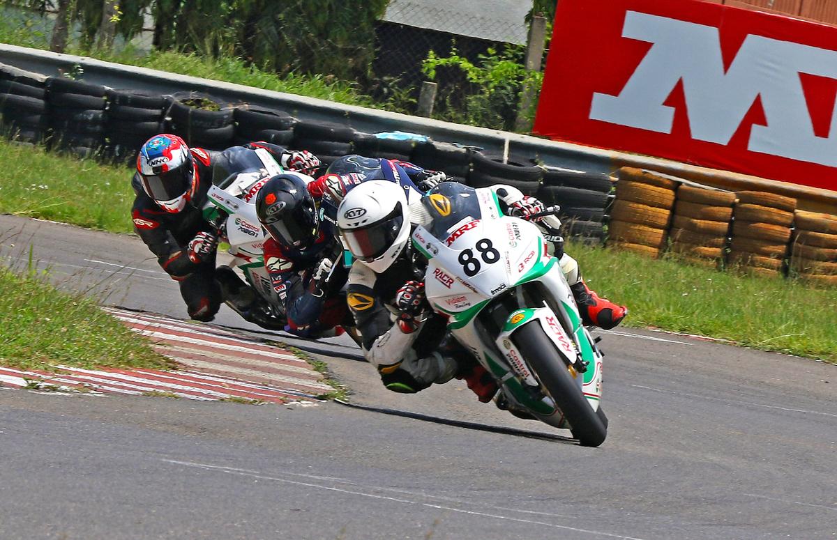 Hyderabad’s Rahil Pillarisetty (88), leader in the Pro-Stock 301-400cc class