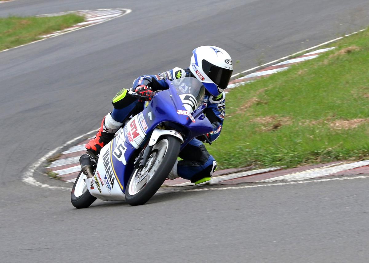 Prabhu Arunagiri, who qualified for pole position in the Pro-Stock 165cc category. 