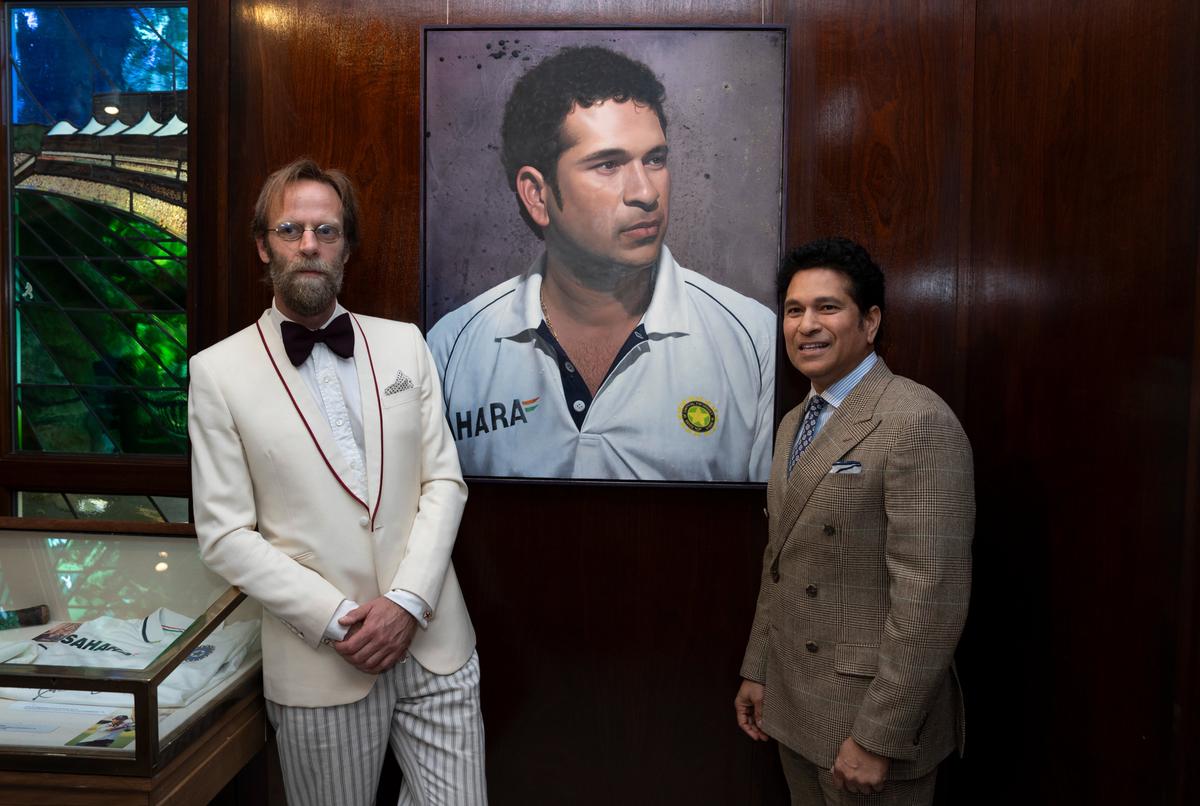 Sachin Tendulkar during the unveiling of his portrait painted by Stuart Pearson Wright, at the MCC Museum at Lord’s, in London. Sachin Tendulkar during the unveiling of his portrait painted by Stuart Pearson Wright, at the MCC Museum at Lord’s, in London.