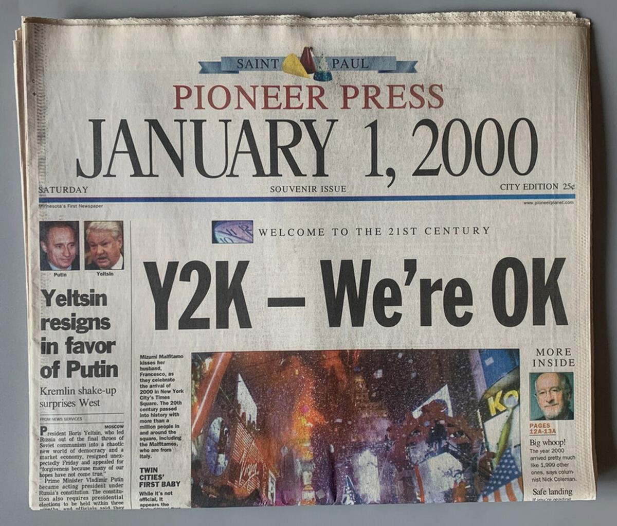 Een krant uit het jaar 2000. Een krant uit het jaar 2000.