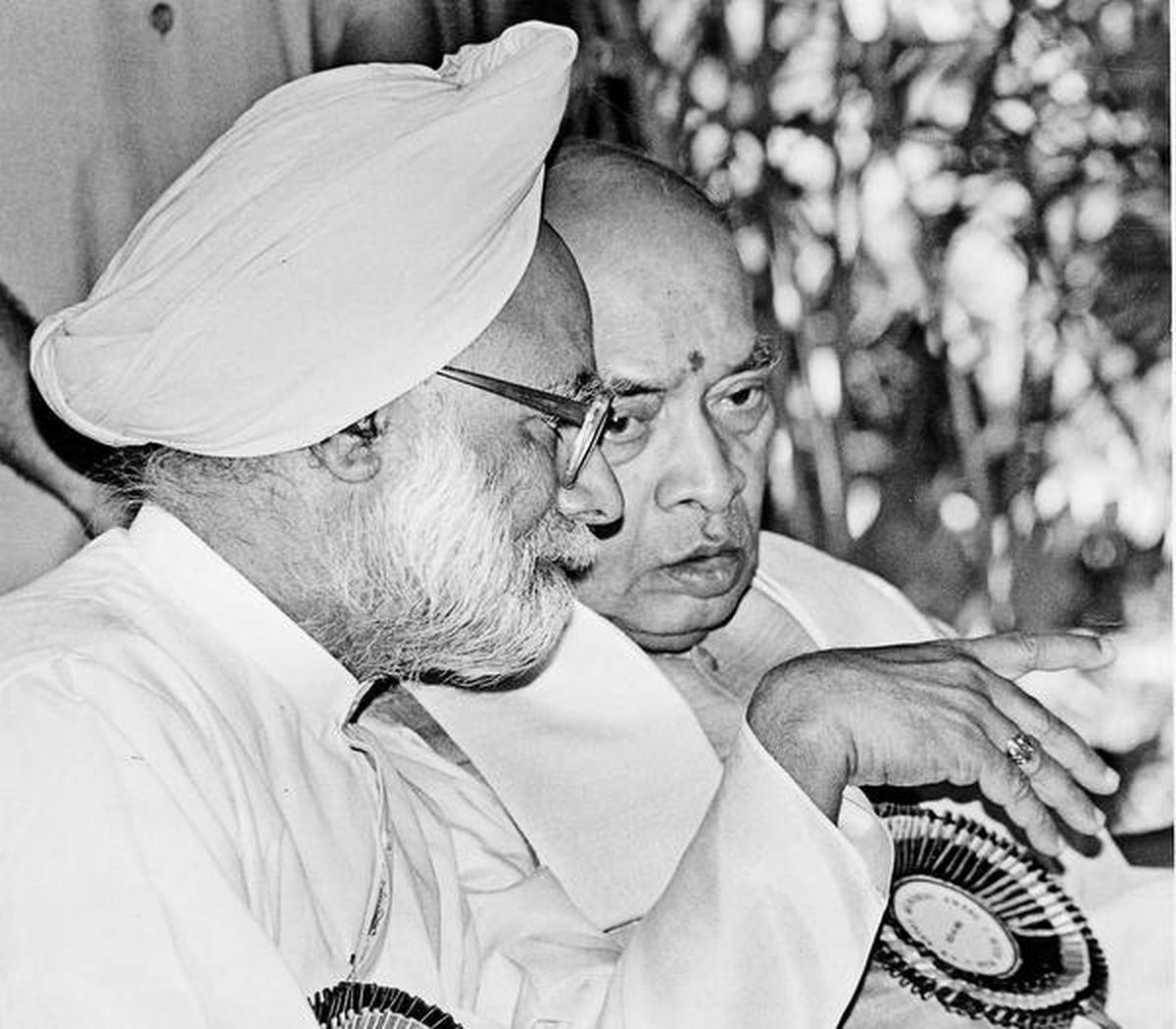 Exercise in vain: Prime Minister P.V. Narasimha Rao with Manmohan Singh at a function in New Delhi. While getting elected to the Rajya Sabha, Singh had declared that he was a tenant in a house in Guwahati. Before his election, he was not an ordinary resident of Assam. This point was the crux of the litigation at the Madras High Court. The Hindu Archives The Hindu Archives