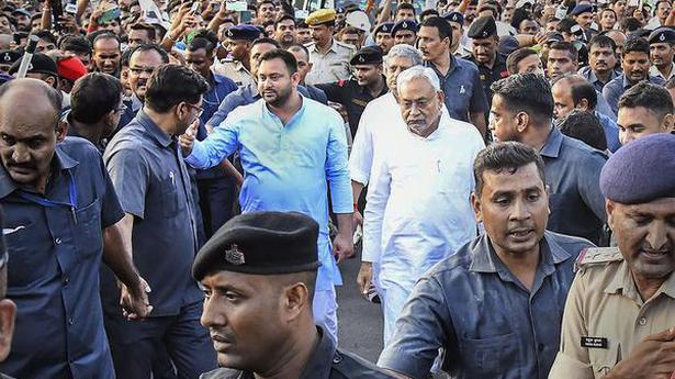 Nitish takes oath as Bihar CM for the 8th time, Tejashwi as his Deputy