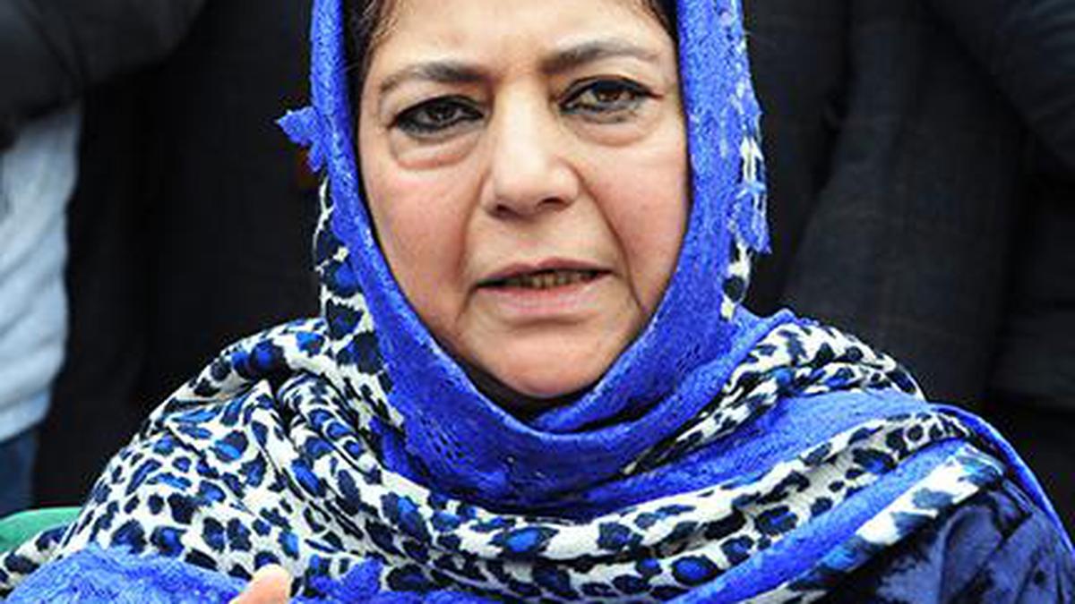PDP chief Mehbooba Mufti visits temple in Poonch, BJP says "gimmick"