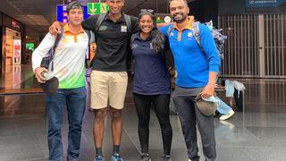 Ready to tack K.C. Ganapathy, Vishnu Saravanan, Nethra Kumanan and Varun Thakkar on their arrival in Tokyo. India is sending a 228-strong contingent, including 119 athletes, to the Olympics Twitter/SAIMedia