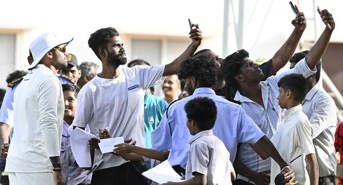Cynosure of all eyes: Fans thronged India star Suryakumar for autographs and selfies. M. Periasamy Cynosure of all eyes: Fans thronged India star Suryakumar for autographs and selfies. M. Periasamy